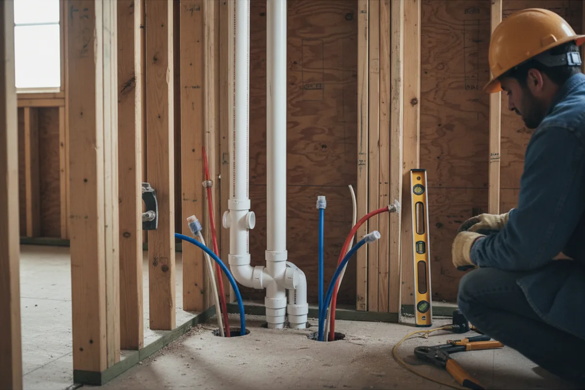 Drain and supply rough-in during Garbage Disposal Repair in Geneva